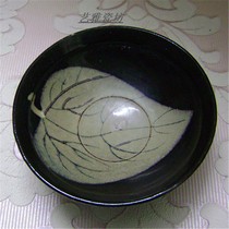 Song Jizhou kiln high temperature glaze maple leaf bowl Antique ornaments Antique antique handmade Jingdezhen porcelain thrift collection