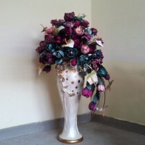 High-grade European fake flower silk flower art flower arrangement Simulation flower dried flower Finished floral set Floor-to-ceiling living room bottle placement