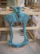 Sandstone Sculpture Sandstone Mirror Princess Dressing Mirror Cheongsam Mirror Frame High-end Home Decoration Dressing Mirror