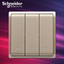 Schneider Fusion Drunk Gold 16a Triple Dual Control Switch E8233L2F_WG Schneider Switch Socket