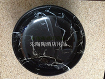 Fashion trash can plate black and white root plate glass plate stone rice plate decorative plate European-style glass plate