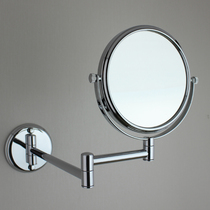 Hotel rooms Bathroom bathroom makeup beauty mirror Stainless steel 3x magnifying glass round bottom double-sided rotating mirror