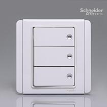Schneider Electric E3000 series with LED light triple three-open single control switch White white E3033H1