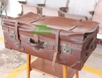 Republic of China old leather box antique cowhide case portable suitcase vintage nostalgia (200 yuan days for rent)