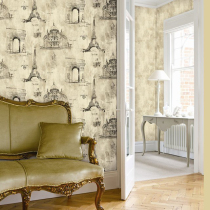 Retro European wallpaper Eiffel Tower Paris building bedroom living room sofa Wall wallpaper clothing store