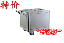 Thickened stainless steel double grid flour truck hand push type two grid flour truck food storage car dry food truck 50KG