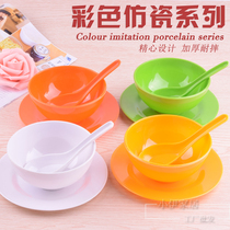 Colorful bowls suit fast food soup bowls children plastic bowls imitation porcelain rice bowls melamine small bowl 4 5 inch bowl