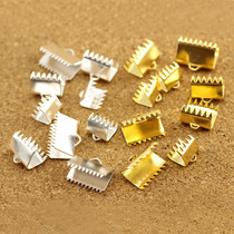 S925 sterling silver glossy mais buckle leather rope buckle bracelet connecting button plain silver plated 24k gold DIY material accessories