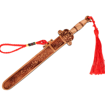 Juyuan Pavilion Chinese Feicheng peach wood sword pendant natural wood carving small sword children living room with decorations safe