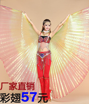 Adult belly dance color wings Indian dance performance wings gradient color belly dance gold wings props female