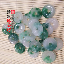 Natural jade B goods miscellaneous stone small safe buckle DIY accessories Spacer safe buckle floating flower perfect jade pendant