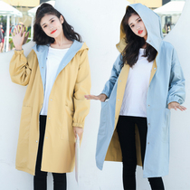 New maternity coat Spring and Autumn long Korean version of large loose slim windbreaker fashion cardigan hooded top