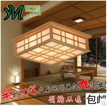 Tatami and room ceiling lamp floor lamp solid wood camphor pine chapter paper ceiling lamp chandelier square ceiling lamp Japanese wood lamp