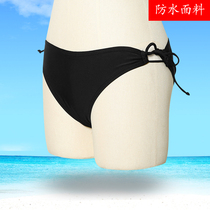 Waterproof quick-drying ladies anti-light triangle swimming trunks conservative female black swimming trunks triangle solid color bottoming swimming trunks
