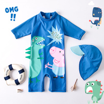  Childrens swimsuit Boys cute cartoon pig one-piece baby baby swimsuit dinosaur hot spring modeling swimsuit South Korea