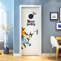 Nordic style door stickers self-adhesive wall stickers Creative cartoon wall stickers Bedroom dormitory warm wall decoration stickers