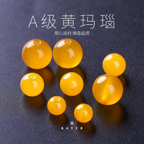 Q yellow agate beads scattered beads small round beads diy hand woven beaded crystal bracelet jewelry bead accessories material