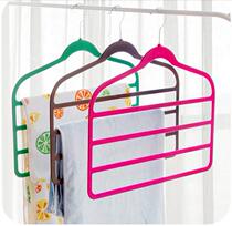 Pants rack Multi-layer four-grid flocking non-slip pants rack Magic pants hanger Household multi-function scarf storage hanger