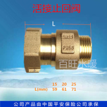 Brass threaded meter front valve vertical live check valve check valve spring back water valve water meter front check valve