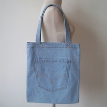 2021 New cowboy bag shoulder canvas bag ins eco-friendly shopping bag male and female student schoolbag Bento bag