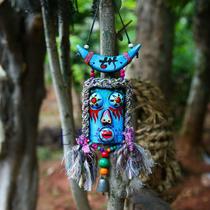 Ethnic style evil spirits wind chimes pendant Yunnan Lijiang bar pendant minotaur bamboo piece swallow mouth wall decoration handicraft