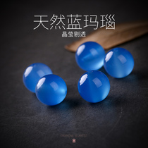 Natural blue agate beads beads round beads DIY handmade hand string Bodhi accessories woven bracelet necklace material