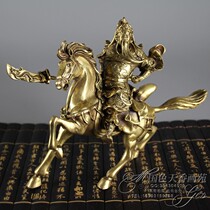 Promotional antique brass pure copper Guan Gong ornaments bronze bronze Buddha statue gift decorations Guan Gong riding
