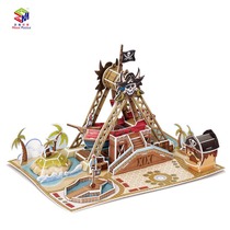 3D Solid Jigsaw Puzzle Paper Puzzle Children Puzzle Toy Intelligence Toy Sea Pirate Shippark Baby Puzzle Gift
