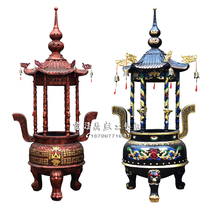 Cast iron incense stove temple Incense Stove Large incense stove Large iron stove Taoist incense stove Six-dragon column incense stove insert incense stove