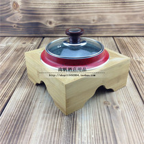 Aluminum-clad natural marble pot Korean tableware with glass cover Stone pot Stone pot Japanese and Korean cuisine Slate stone hot pot