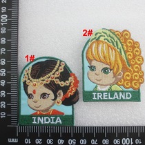 Heart embroidered YD01 exotic doll Irish Indian girl back adhesive cloth 5 5*6 2CM