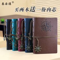 Japan-ROK stationery notebook creative travel days remember this retro little note matter Bensea pirate ship A6 loose-leaf book