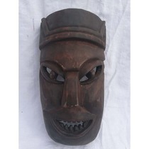  Folk wood carving Nuo carving Nuo drama Nuo god Nuo mask Face mask grimace face Nuo dance Nuo sacrifice faceless male 30cm