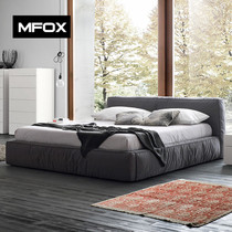 MFOX Nordic simple 1 8m fabric bed Modern bedroom 1 5m double removable and washable fabric bed soft package wedding bed