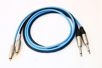Imported Japan Canaimei double 6 35 turn double RCA 2 pairs 2 large two-core lotus cable 6 5 mixer audio cable