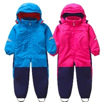 Childrens one-piece ski suit winter export European outdoor childrens ski suit with cotton warm and windproof waterproof and breathable