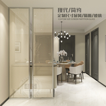 Art glass partition Guangdong factory direct sales Modern style living room screen wet and dry partition sandwich glass T