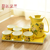 ceramic tea set home new chinese style living room afternoon tea kung fu flower tea art coffee set American style tea table ornaments