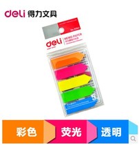DELI 9064 Fluorescent Film Indicator Label Pepsi Sticker 5 Color Fluorescent Indicator Sticker Classification Index Label Arrow Sticker