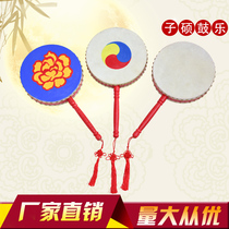 Tibetan Hot Bau Drum Leather Wooden Fan Handle Drum Womens Drugbeat adult children perform dance special props
