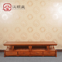 Huanghuali TV cabinet Living room mahogany Chinese antique furniture Log carved audition cabinet Full solid wood floor cabinet