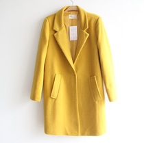 2022 Spring and autumn new womens candy color Han Fan a grain button for a long amount of wool what about the womens thick coat?