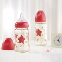 Ri Kang small 140mlPPSU wide caliber straw bottle newborn baby anti-flatulence baby bottle anti-spit milk