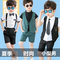 Boy performance costume summer vest Jia childrens dance host dress kindergarten boy performance suit