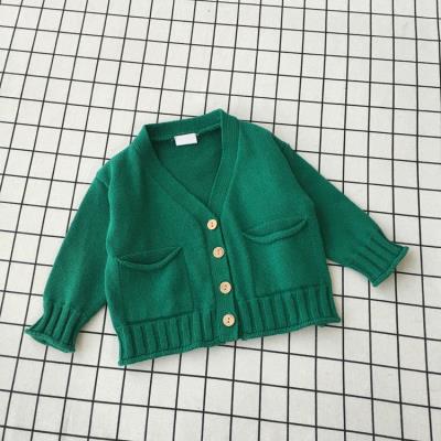 Ocean Gas 2019 Autumn Thickened Cardiovert Sweater Girl Knit Korean Version 100 Hitch Coat Baby Thick Needle Wire Clothing Loose