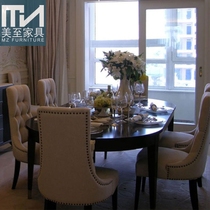 Eurostyle solid wood dining table neoclassical dining table and chairs combined sample plate room table rear modern rectangular 6 people dining table