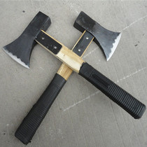 Disc iron type forging reinforced rubber sleeve double-edged axe Cutting and chopping axe Mountain axe firewood axe Sapper fire camping