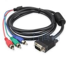 VGA color difference line 15-pin to 3 Lotus head line length 1 5m VGA to AV audio and video line