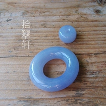 (ten Cuxuan) Ice glutinous seed emerald safe to buckle set
