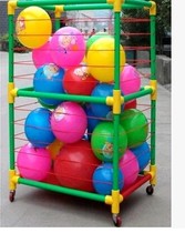 Kindergarten childrens plastic basketball rack storage rack Massage ball rack Ball rack Removable basketball frame